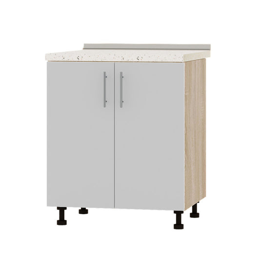 Кухонный модуль под мойку Оптима Низ Н84-700 Дуб Сонома/Нимфея Альба (Белый) (без столешницы) 700х461х820 мм (DTM-072294)