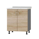 Кухонный модуль под мойку Оптима Низ Н84-700 Антрацит/Дуб Сонома (без столешницы) 700х461х820 мм (DTM-072356)