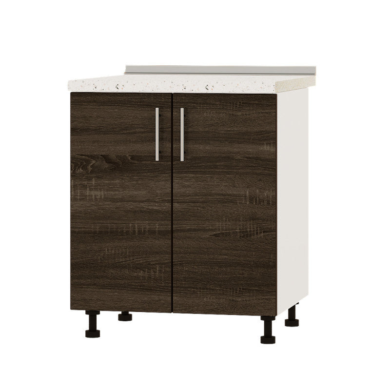 Кухонный модуль под мойку Оптима Низ Н84-700 Белый/Дуб Сонома Трюфель (без столешницы) 700х461х820 мм (DTM-072364)