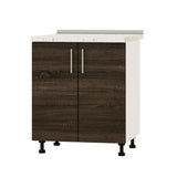 Кухонный модуль под мойку Оптима Низ Н84-700 Белый/Дуб Сонома Трюфель (без столешницы) 700х461х820 мм (DTM-072364)