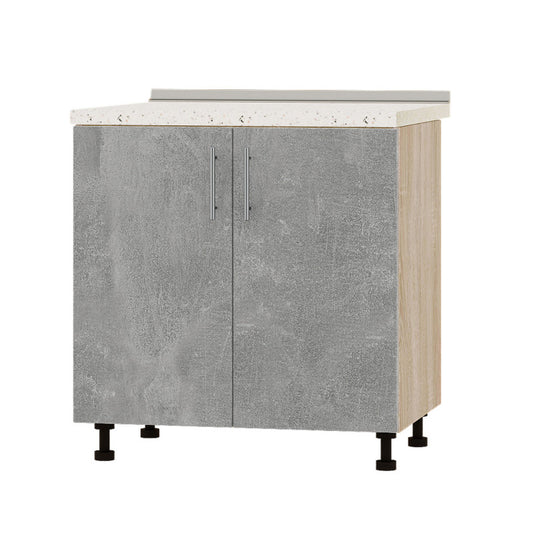 Кухонный модуль под мойку Оптима Низ Н84-800 Дуб Сонома/Бетон (без столешницы) 800х461х820 мм (DTM-072153)