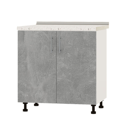 Кухонный модуль под мойку Оптима Низ Н84-800 Белый/Бетон (без столешницы) 800х461х820 мм (DTM-072303)