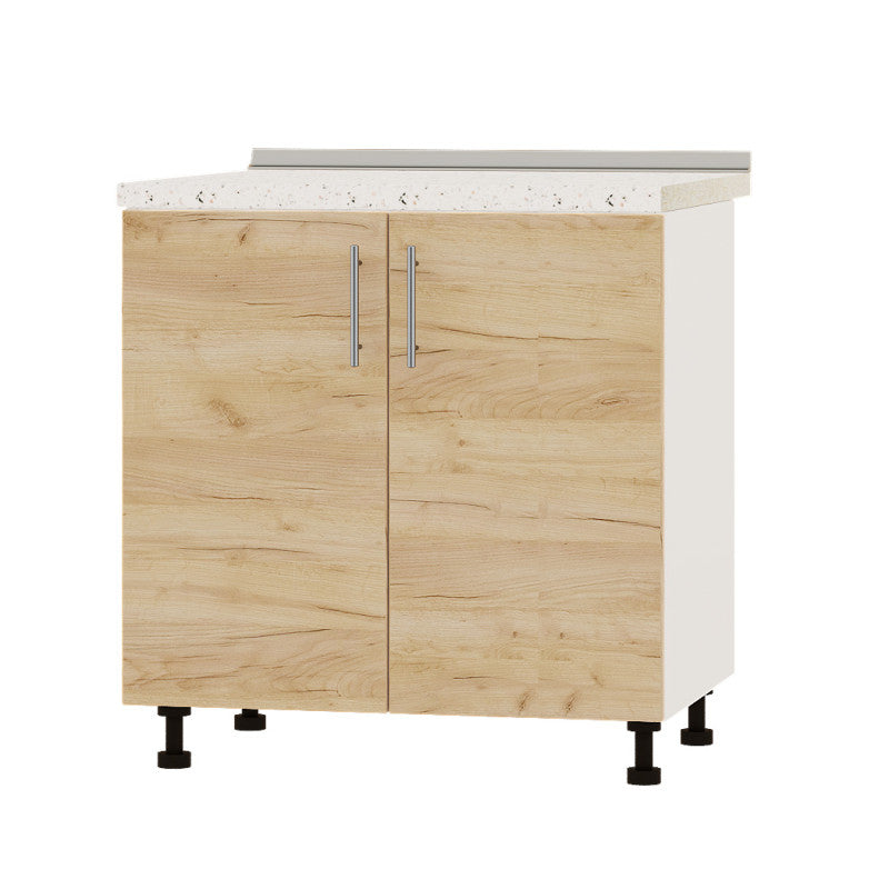 Кухонный модуль под мойку Оптима Низ Н84-800 Белый/Дуб Крафт Золотой (без столешницы) 800х461х820 мм (DTM-072305)