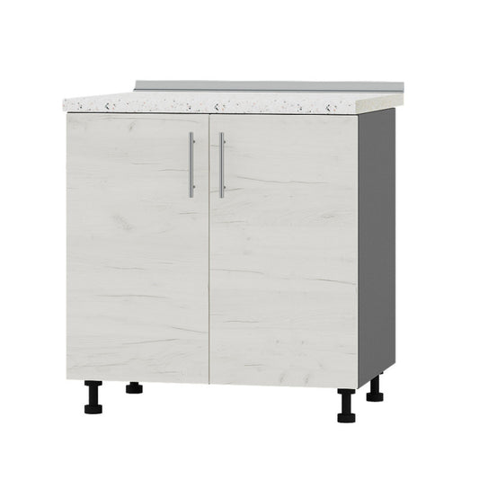 Кухонный модуль под мойку Оптима Низ Н84-800 Антрацит/Дуб Крафт Белый (без столешницы) 800х461х820 мм (DTM-072297)