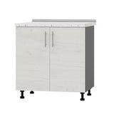 Кухонный модуль под мойку Оптима Низ Н84-800 Антрацит/Дуб Крафт Белый (без столешницы) 800х461х820 мм (DTM-072297)