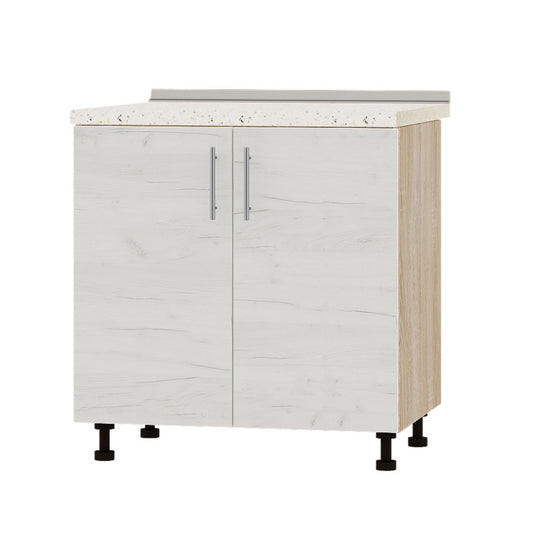 Кухонный модуль под мойку Оптима Низ Н84-800 Дуб Сонома/Дуб Крафт Белый (без столешницы) 800х461х820 мм (DTM-072154)