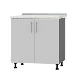 Кухонный модуль под мойку Оптима Низ Н84-800 Антрацит/Нимфея Альба (Белый) (без столешницы) 800х461х820 мм (DTM-072301)