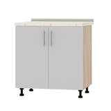 Кухонный модуль под мойку Оптима Низ Н84-800 Дуб Сонома/Нимфея Альба (Белый) (без столешницы) 800х461х820 мм (DTM-072158)