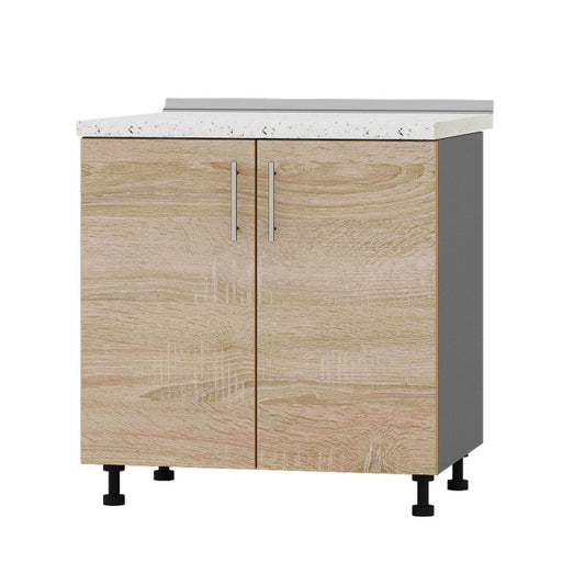 Кухонный модуль под мойку Оптима Низ Н84-800 Антрацит/Дуб Сонома (без столешницы) 800х461х820 мм (DTM-072299)