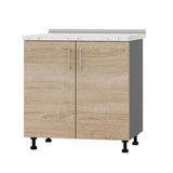 Кухонный модуль под мойку Оптима Низ Н84-800 Антрацит/Дуб Сонома (без столешницы) 800х461х820 мм (DTM-072299)