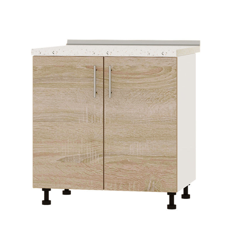 Кухонный модуль под мойку Оптима Низ Н84-800 Белый/Дуб Сонома (без столешницы) 800х461х820 мм (DTM-072306)