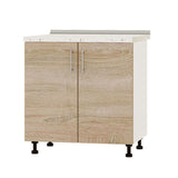 Кухонный модуль под мойку Оптима Низ Н84-800 Белый/Дуб Сонома (без столешницы) 800х461х820 мм (DTM-072306)