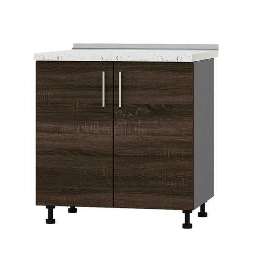 Кухонный модуль под мойку Оптима Низ Н84-800 Антрацит/Дуб Сонома Трюфель (без столешницы) 800х461х820 мм (DTM-072300)