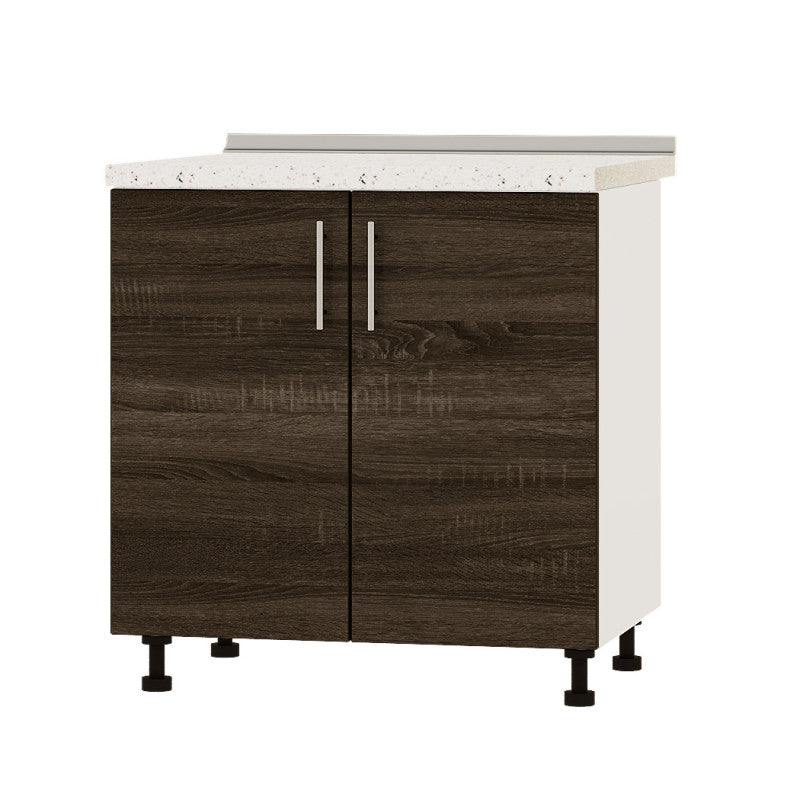 Кухонный модуль под мойку Оптима Низ Н84-800 Белый/Дуб Сонома Трюфель (без столешницы) 800х461х820 мм (DTM-072307)