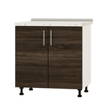 Кухонный модуль под мойку Оптима Низ Н84-800 Белый/Дуб Сонома Трюфель (без столешницы) 800х461х820 мм (DTM-072307)