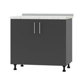 Кухонный модуль под мойку Оптима Низ Н84-900 Антрацит/Антрацит (без столешницы) 900х461х820 мм (DTM-072159)