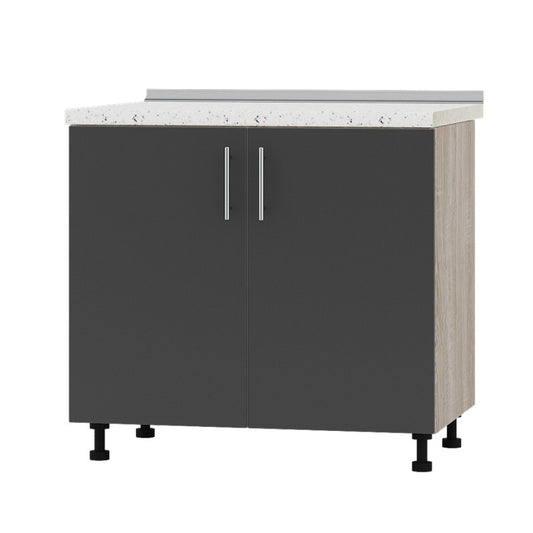 Кухонный модуль под мойку Оптима Низ Н84-900 Дуб Сонома/Антрацит (без столешницы) 900х461х820 мм (DTM-072173)