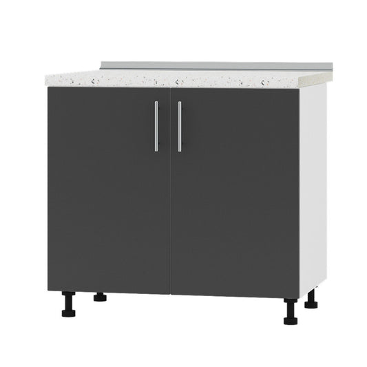 Кухонный модуль под мойку Оптима Низ Н84-900 Белый/Антрацит (без столешницы) 900х461х820 мм (DTM-072166)