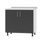 Кухонный модуль под мойку Оптима Низ Н84-900 Белый/Антрацит (без столешницы) 900х461х820 мм (DTM-072166)