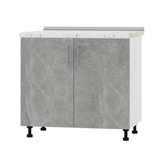 Кухонный модуль под мойку Оптима Низ Н84-900 Белый/Бетон (без столешницы) 900х461х820 мм (DTM-072167)