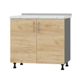 Кухонный модуль под мойку Оптима Низ Н84-900 Антрацит/Дуб Крафт Золотой (без столешницы) 900х461х820 мм (DTM-072162)