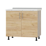 Кухонный модуль под мойку Оптима Низ Н84-900 Дуб Сонома/Дуб Крафт Золотой (без столешницы) 900х461х820 мм (DTM-072176)