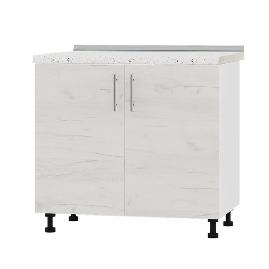 Кухонный модуль под мойку Оптима Низ Н84-900 Белый/Дуб Крафт Белый (без столешницы) 900х461х820 мм (DTM-072168)