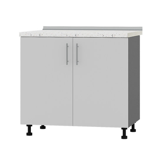 Кухонный модуль под мойку Оптима Низ Н84-900 Антрацит/Нимфея Альба (Белый) (без столешницы) 900х461х820 мм (DTM-072165)