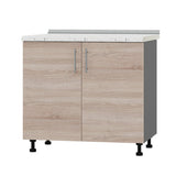 Кухонный модуль под мойку Оптима Низ Н84-900 Антрацит/Дуб Сонома (без столешницы) 900х461х820 мм (DTM-072163)