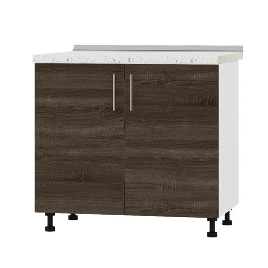 Кухонный модуль под мойку Оптима Низ Н84-900 Белый/Дуб Сонома Трюфель (без столешницы) 900х461х820 мм (DTM-072171)