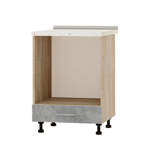 Кухонный модуль под духовку Оптима Низ Н85-600 Дуб Сонома/Бетон (без столешницы) 600х461х820 мм (DTM-072202)