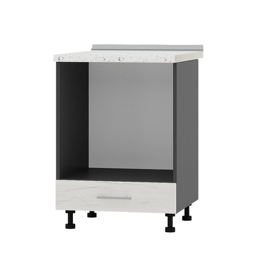 Кухонный модуль под духовку Оптима Низ Н85-600 Антрацит/Дуб Крафт Белый (без столешницы) 600х461х820 мм (DTM-072182)