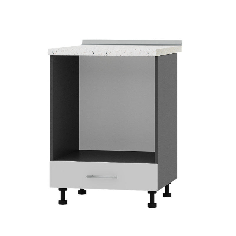 Кухонный модуль под духовку Оптима Низ Н85-600 Антрацит/Нимфея Альба (Белый) (без столешницы) 600х461х820 мм (DTM-072186)