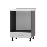 Кухонный модуль под духовку Оптима Низ Н85-600 Антрацит/Нимфея Альба (Белый) (без столешницы) 600х461х820 мм (DTM-072186)