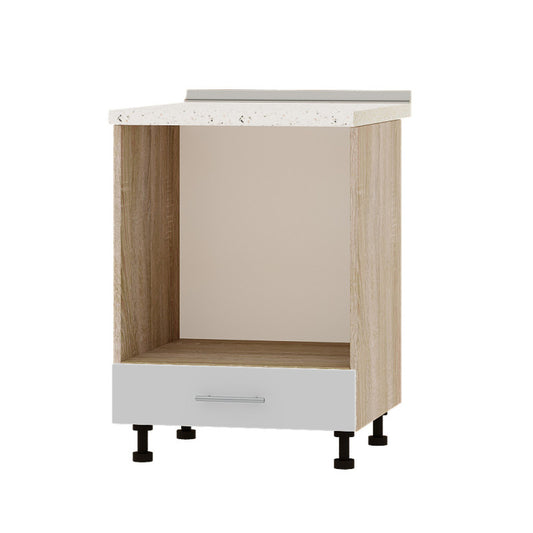 Кухонный модуль под духовку Оптима Низ Н85-600 Дуб Сонома/Нимфея Альба (Белый) (без столешницы) 600х461х820 мм (DTM-072207)