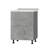 Кухонный модуль 2 ящика Оптима Низ Н86-600 Антрацит/Бетон (без столешницы) 600х461х820 мм (DTM-072209)