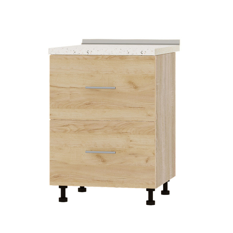 Кухонный модуль 2 ящика Оптима Низ Н86-600 Дуб Сонома/Дуб Крафт Золотой (без столешницы) 600х461х820 мм (DTM-071979)