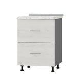 Кухонный модуль 2 ящика Оптима Низ Н86-600 Антрацит/Дуб Крафт Белый (без столешницы) 600х461х820 мм (DTM-072210)