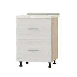 Кухонный модуль 2 ящика Оптима Низ Н86-600 Дуб Сонома/Дуб Крафт Белый (без столешницы) 600х461х820 мм (DTM-071978)