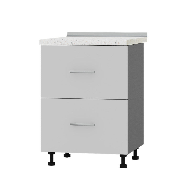 Кухонный модуль 2 ящика Оптима Низ Н86-600 Антрацит/Нимфея Альба (Белый) (без столешницы) 600х461х820 мм (DTM-072132)