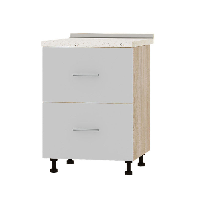 Кухонный модуль 2 ящика Оптима Низ Н86-600 Дуб Сонома/Нимфея Альба (Белый) (без столешницы) 600х461х820 мм (DTM-071982)