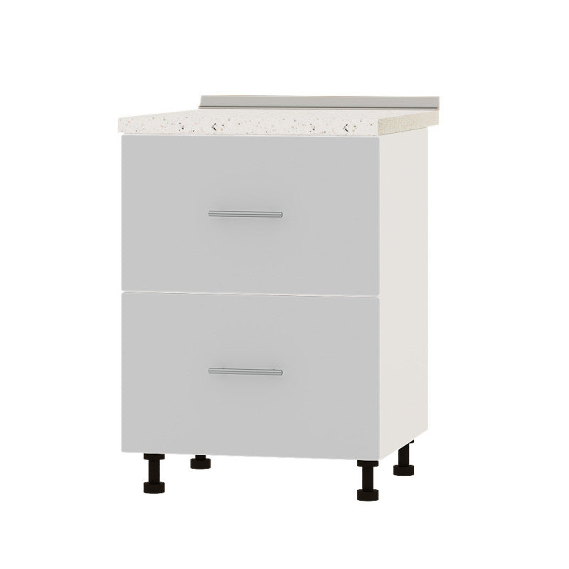 Кухонный модуль 2 ящика Оптима Низ Н86-600 Белый/Нимфея Альба (Белый) (без столешницы) 600х461х820 мм (DTM-072139)