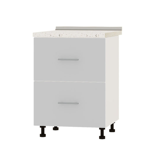 Кухонный модуль 2 ящика Оптима Низ Н86-600 Белый/Нимфея Альба (Белый) (без столешницы) 600х461х820 мм (DTM-072139)
