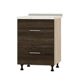 Кухонный модуль 2 ящика Оптима Низ Н86-600 Дуб Сонома/Дуб Сонома Трюфель (без столешницы) 600х461х820 мм (DTM-071981)