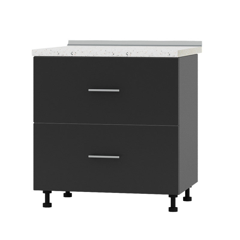 Кухонный модуль 2 ящика Оптима Низ Н86-800 Антрацит/Антрацит (без столешницы) 800х461х820 мм (DTM-071983)