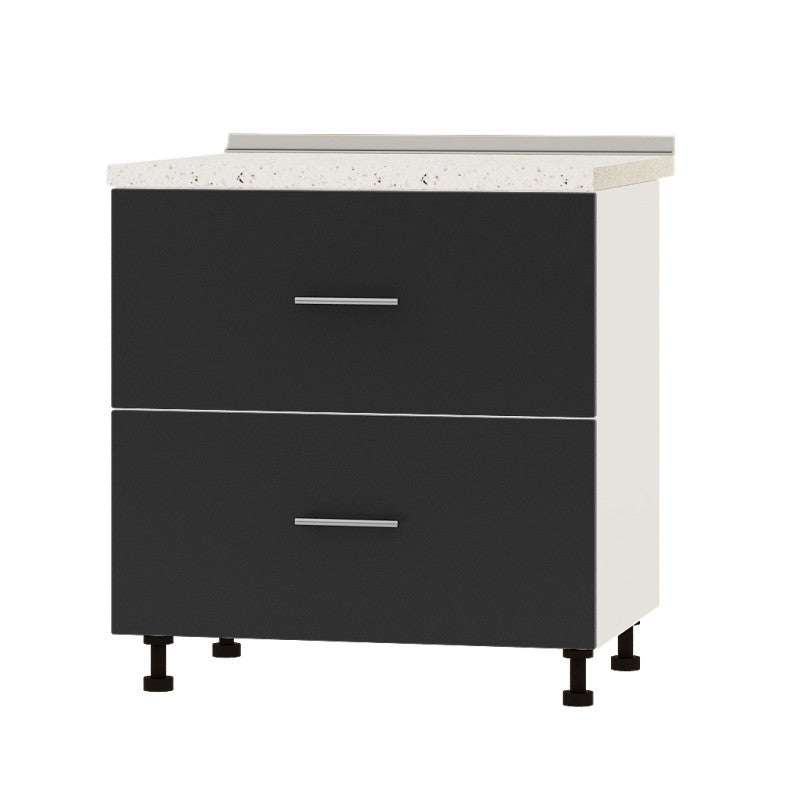 Кухонный модуль 2 ящика Оптима Низ Н86-800 Белый/Антрацит (без столешницы) 800х461х820 мм (DTM-071990)