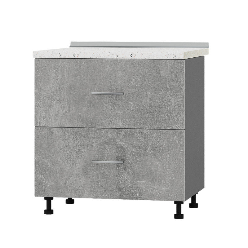 Кухонный модуль 2 ящика Оптима Низ Н86-800 Антрацит/Бетон (без столешницы) 800х461х820 мм (DTM-071984)