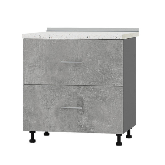 Кухонный модуль 2 ящика Оптима Низ Н86-800 Антрацит/Бетон (без столешницы) 800х461х820 мм (DTM-071984)