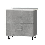 Кухонный модуль 2 ящика Оптима Низ Н86-800 Антрацит/Бетон (без столешницы) 800х461х820 мм (DTM-071984)