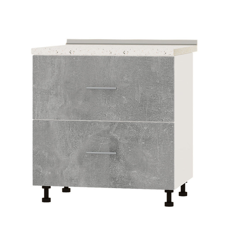 Кухонный модуль 2 ящика Оптима Низ Н86-800 Белый/Бетон (без столешницы) 800х461х820 мм (DTM-071991)